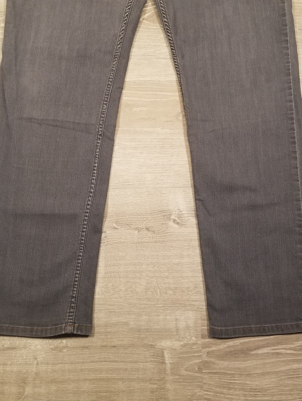 PrAna Slim Fit Jeans Mens 38x32 Gray Stretch Straight Leg Flex Casual Comfort - Picture 3 of 9